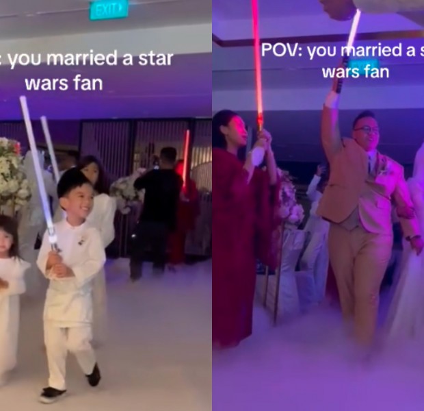 May the Force be with you: Couple tie the knot in Star Wars-themed wedding